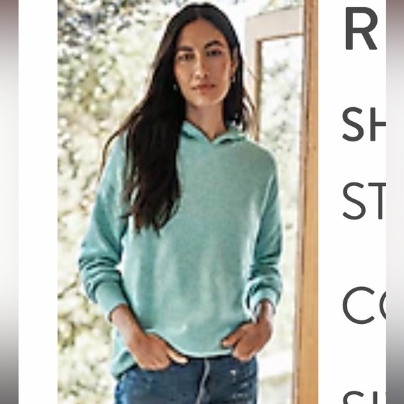 NWOT Waffle Knit Ribbed Hoodie Hooded Pullover JJill - Picture 3 of 12